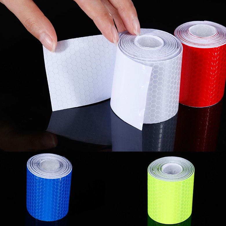 1Pieces  5cmx3m reflective sticker bicycle sticker safety tape car warning sticker（model：red）