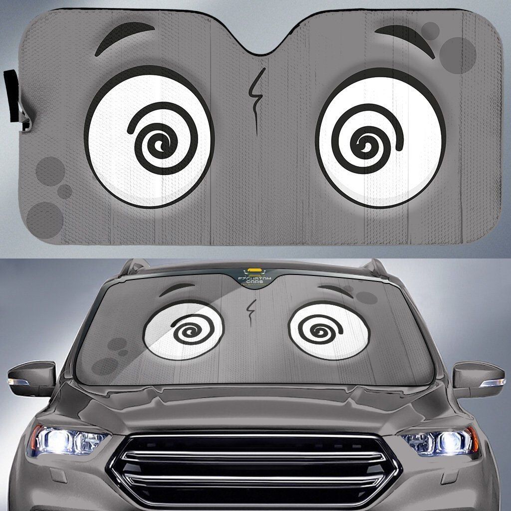 Red Cartoon Eyes Car Sunshade Custom Black Color Car Sunshades Reflector Anti UV Protector Fashion Front Windshield Sunshade-