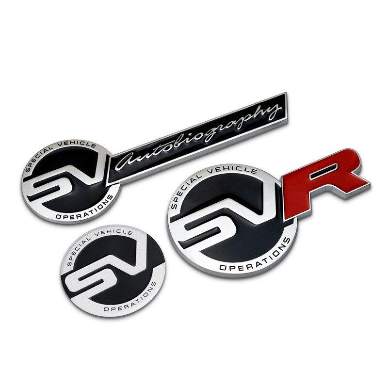 Auto Grille Emblem SV Logo Round Sticker SVR Badge Decal Metal for Land Rover Range Rover Discovery Vogue Car Accessories