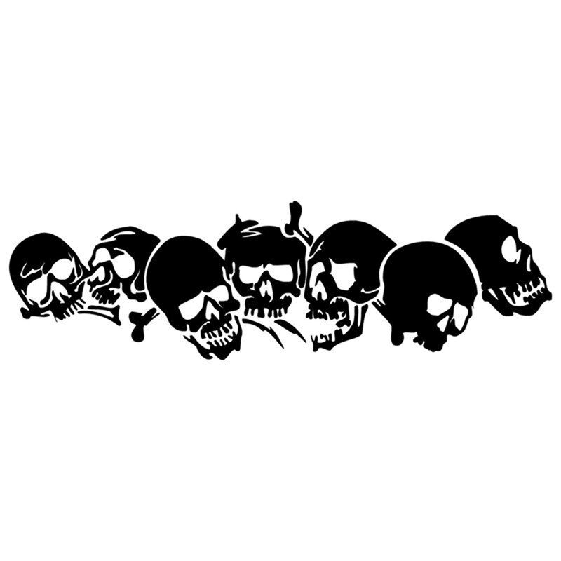 1 Pcs 22.8*6.7CM Skull  Vinyl Car Stickers Motorcycle Decals Car Styling Accessories Black /White