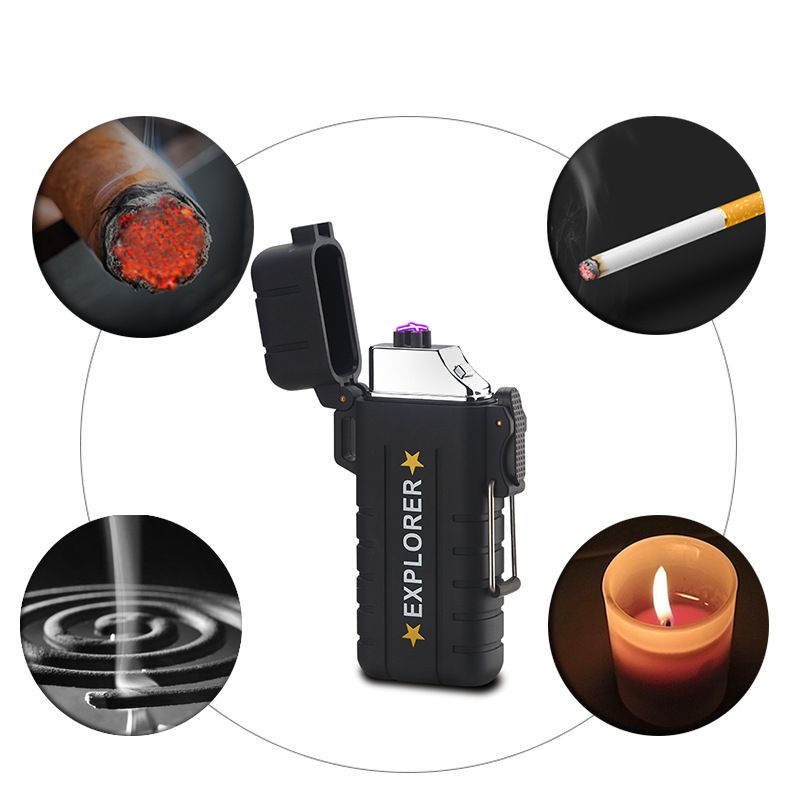 Double Arc Pulse USB Lighter with Charger