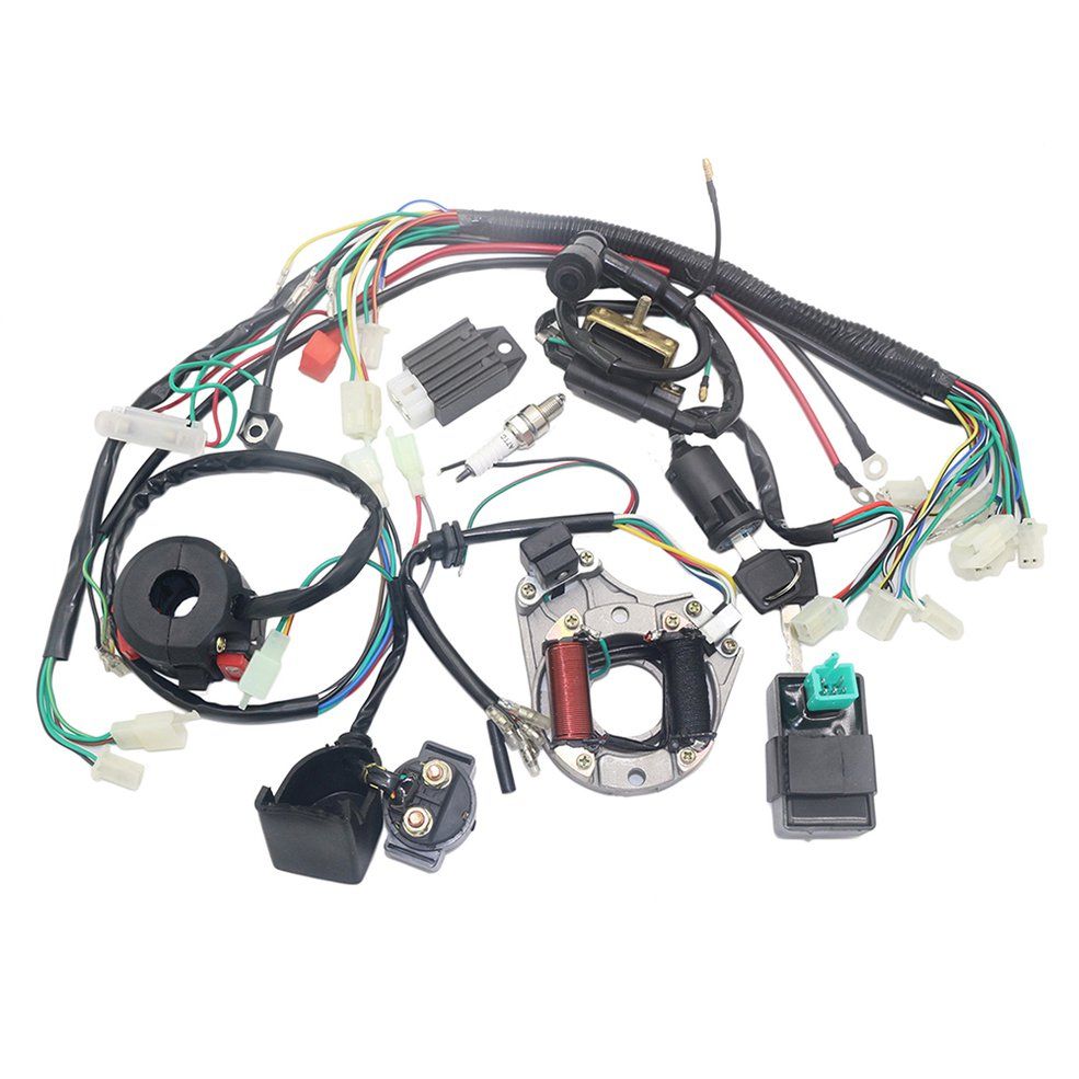 MA Electrics Stator Coil CDI Wiring Harness for 4 Stroke ATV KLX 50cc-125cc-Multi-color