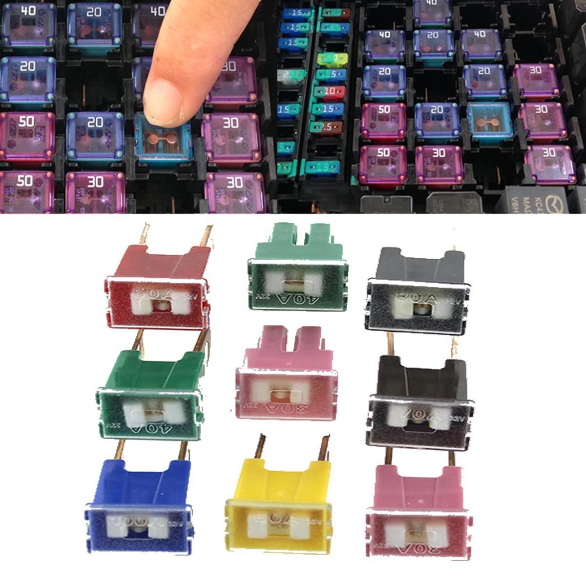 9 Pcs Japanese Pal Female+Male 30/40/50/60/7/80/100A AMP Universal Car Fuse