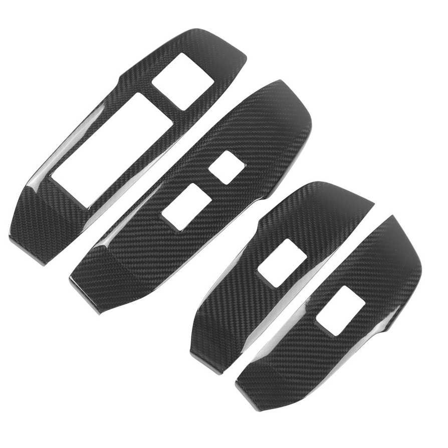 Chenmeng La 4Pcs Car Window Switch Button Cover Carbon Fiber Lift Panel Trim Fit for NX200 200t 300h 16‑20