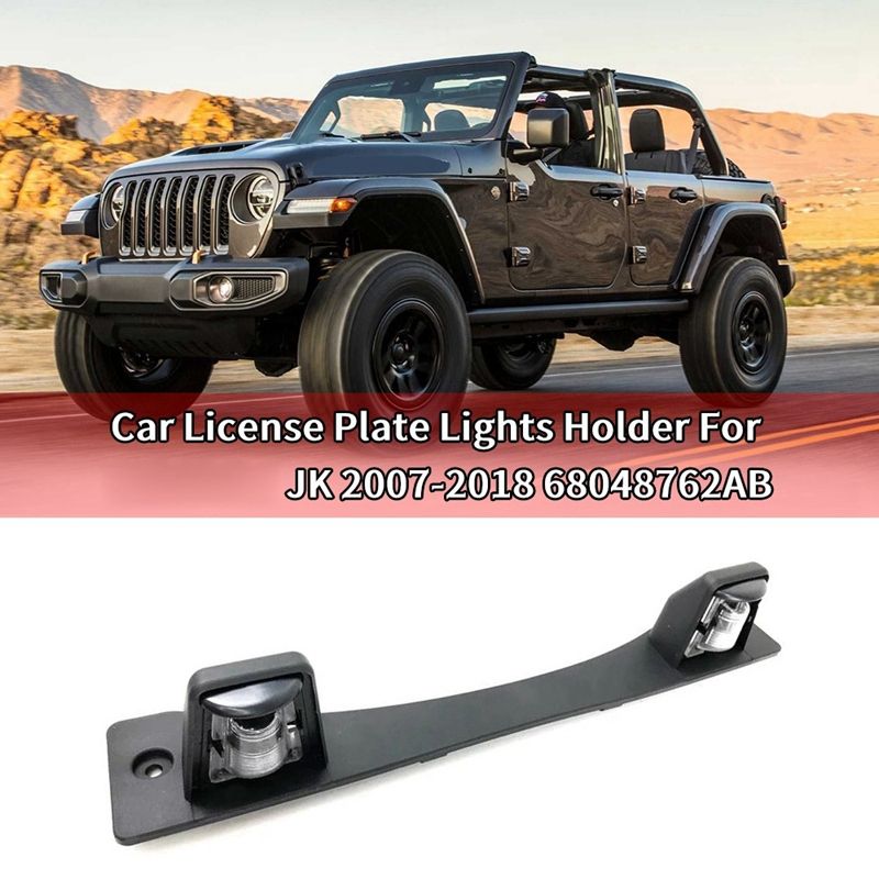 Car License Plate Lights Holder for Jeep Wrangler JK 2007-2018