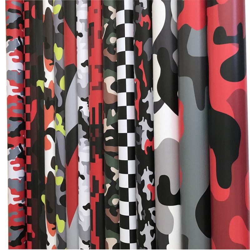 Arctic Snow Black Grey Red Army Green Camouflage Vinyl Car Wrap Foil Film With Air Bubbles Scooter Motorcycle Wrapping Sticker
