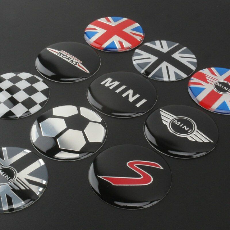 4pcs 52mm Car Styling Accessories Emblem Badge Sticker Wheel Hub Caps Centre Cover MINI Cooper Tattoo Clubman Contryman Coupe