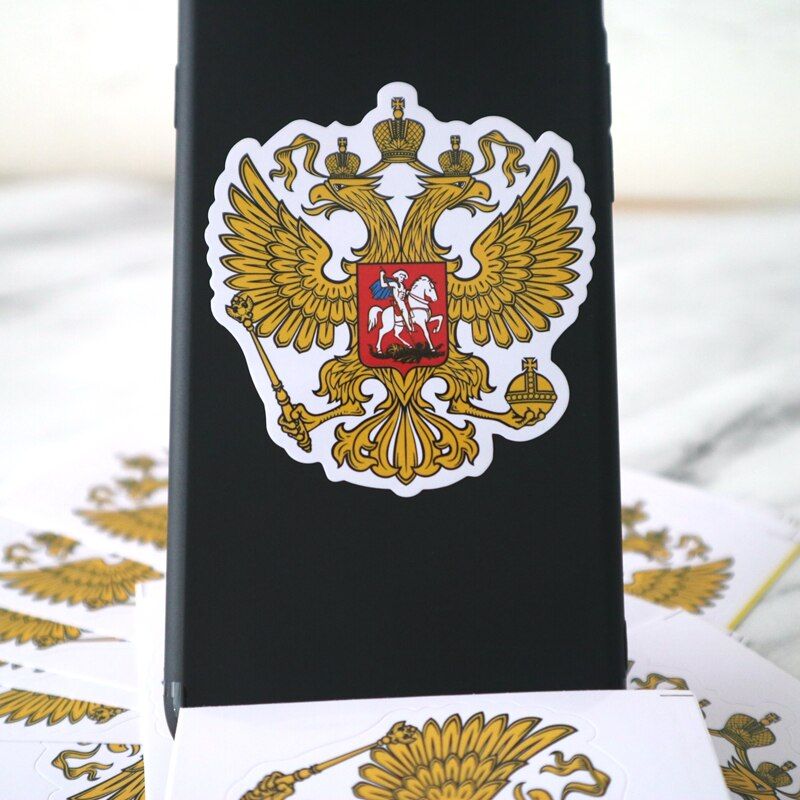CS-710#6.5*5cm coat of arms of russia  funny car sticker colorful printed decal  for auto car stickers styling car decoration