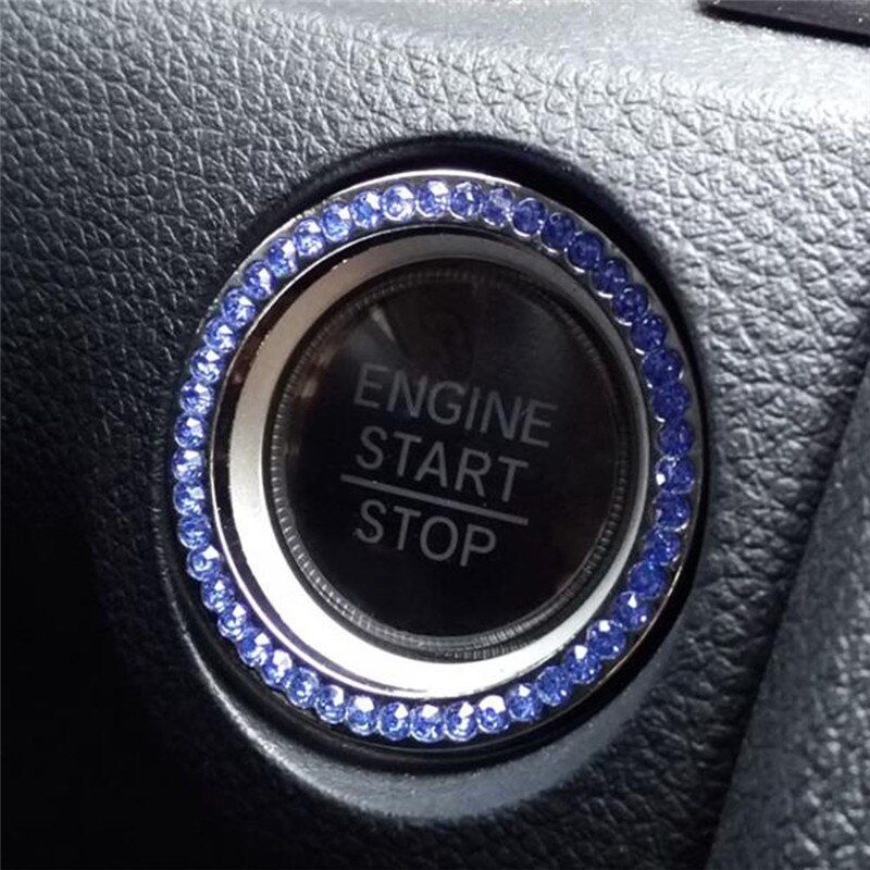 3 Color Car Ring Sticker Crystal Rhinestone Auto Start Engine Ignition Key Bling Sticker Ring Emblem