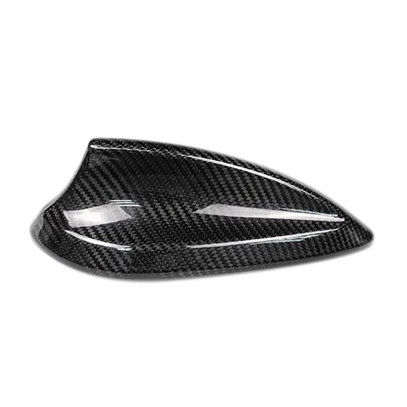 3 Pcs Car Accessories: 1 Pcs Carbon Fiber Shark Fin Antenna Cover & 2 Pcs Car Steering Wheel Decoration Frame