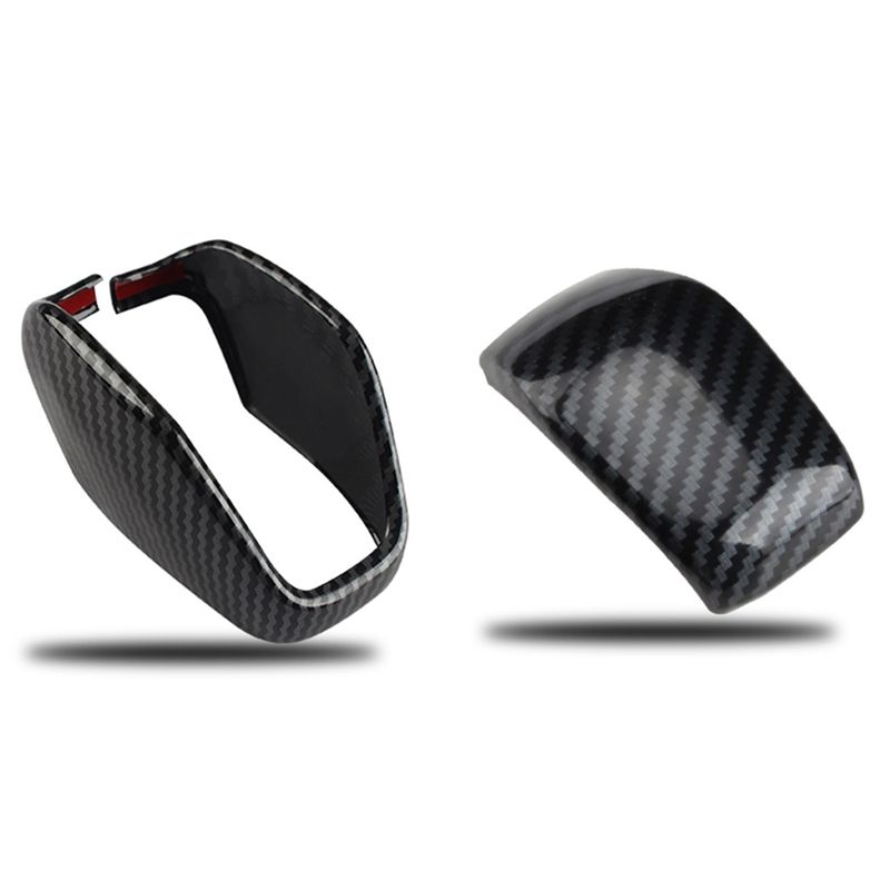 2 PCS Carbon Fiber Gear Shift Knob Cover Sticker Head Trim for Toyota RAV4 2019-2020 2021(Buckle Style)