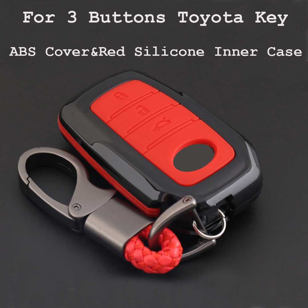 New hot carbon fiber car key cover keychain case for Toyota Hilux Fortuner Land Cruiser RAV4Remote holder accessories