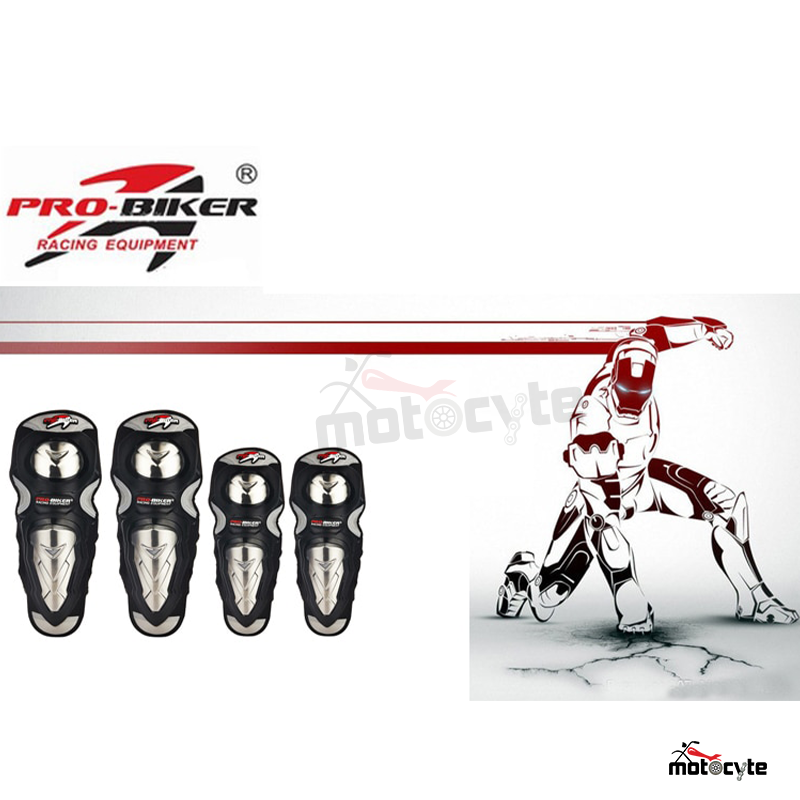 PRO BIKER V2 Stainless Steel Outdoor Racing Knee and Elbow Guard-4 PCS
