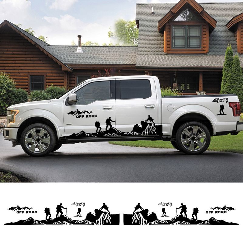 8PCS Car Door Side Body Stickers for Ford Ranger Raptor F150 F-150 Off Road 4X4 Climber Pickup DIY Auto Decals Sticker(null)