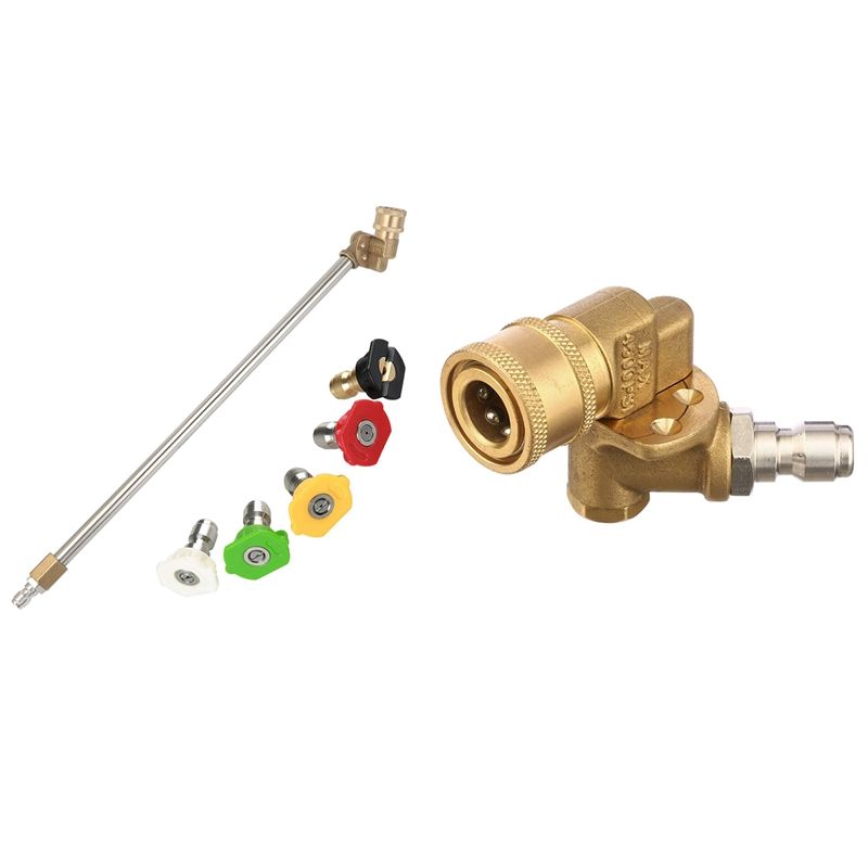 NANLIY- 1 Pcs Pivoting Coupler for Pressure Washer Spray Nozzle & 1 Set Pressure Washer Wand with Adjustable Angle Nozzle