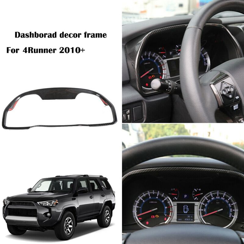 Carbon Fiber Interior Dashboard Frame Decor Cover Trim for Toyota 4Runner 2010-2019