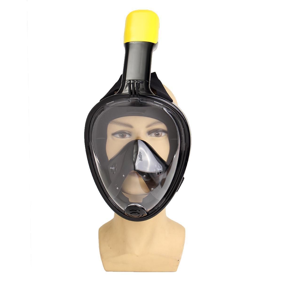 Snorkel Master Black Full Face Snorkel Mask with GoPro Attachment, L/XL