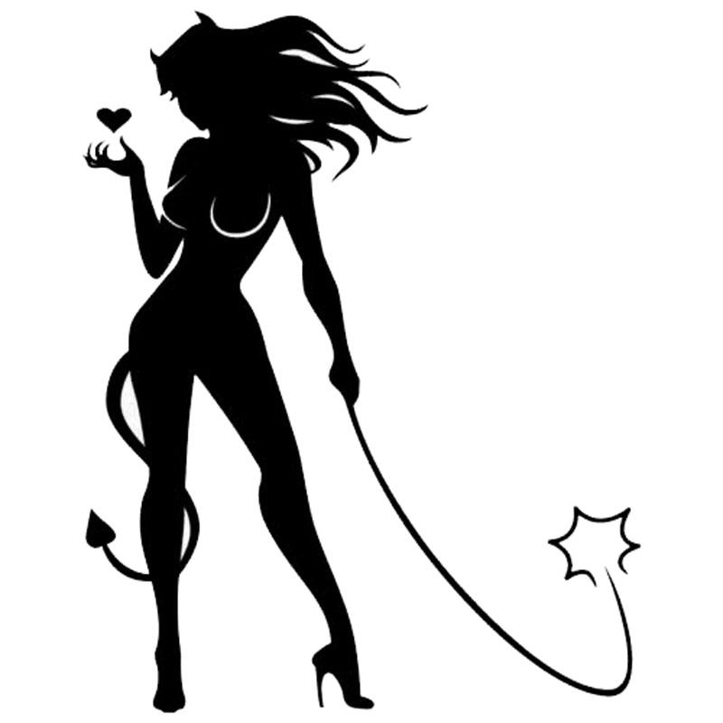 10.2*12.7CM Sexy Devil Girl Personal Car Styling Decorative Sticker Classic Fashion Window Glass Decals C4-0366