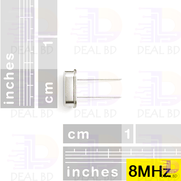 5Pcs- 8MHz CRYSTAL Oscillators 8MHz Mini Passive Resonator 8MHz Inline Feet Passive Crystal 2 Pin Leads Connections Leg