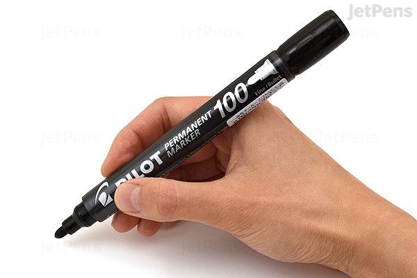 Permanent Marker 100 _Fine Point _Black (2 Pieces)