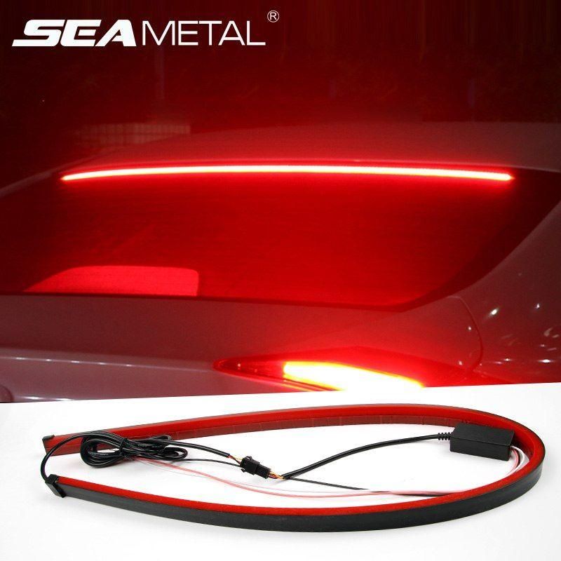 12V LED Car Brake Lights Auto Rear High Brake Lamps for Decorative Warning Light Automobiles Signal Flexible Mount Lamp 90cm
