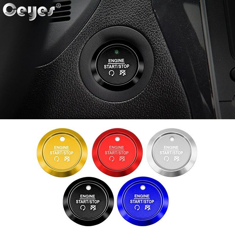 Ceyes Car Styling Stickers Engine Start Stop Button Covers Ignition Rings Accessories Case For Ford Explorer Edge Mustang Fusion