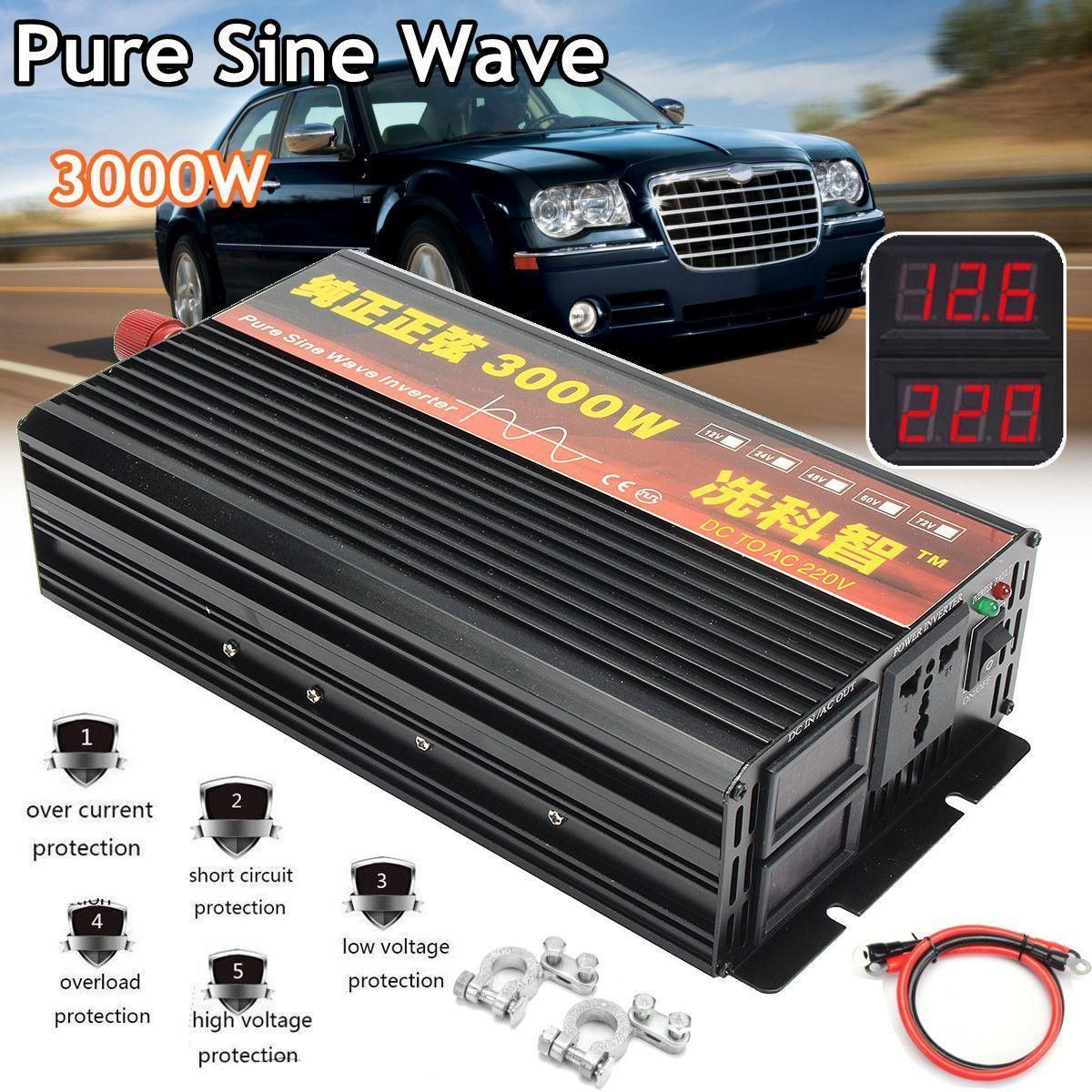 Lot Power Inverter Pure Sine Wave DC12V/24V to AC220V 2000W-4000W Solar Inverter