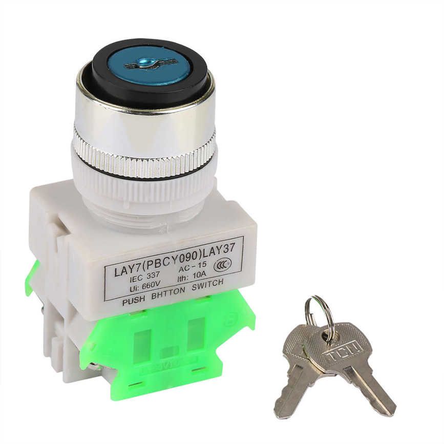 LAY37-20Y/31 22MM 3 Position Key Operated Rotary Switch with 2 Keys 220V 5A