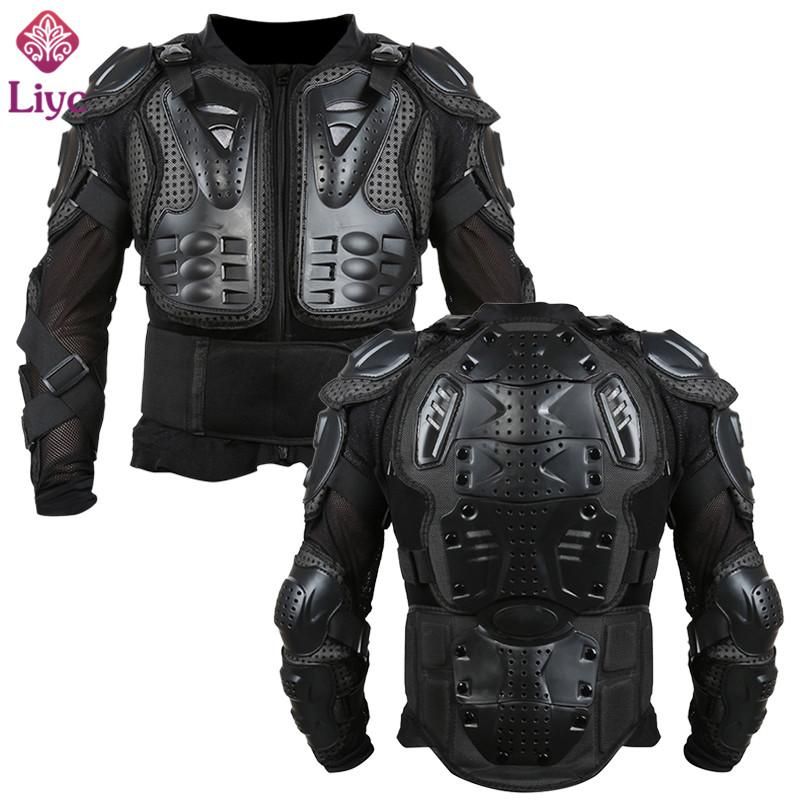 Liyc Black Motorcycle jacket Men Full Body Motorcycle Armor Motocross Racing Protective Gear Motorcycle Protection Size S