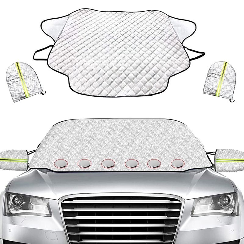 Car Windshield Cover, 61.8 x 48.6 inch Snow Cover with Mirror Cover and Magnetic Edge, For Cars SUV Truck in All Weather