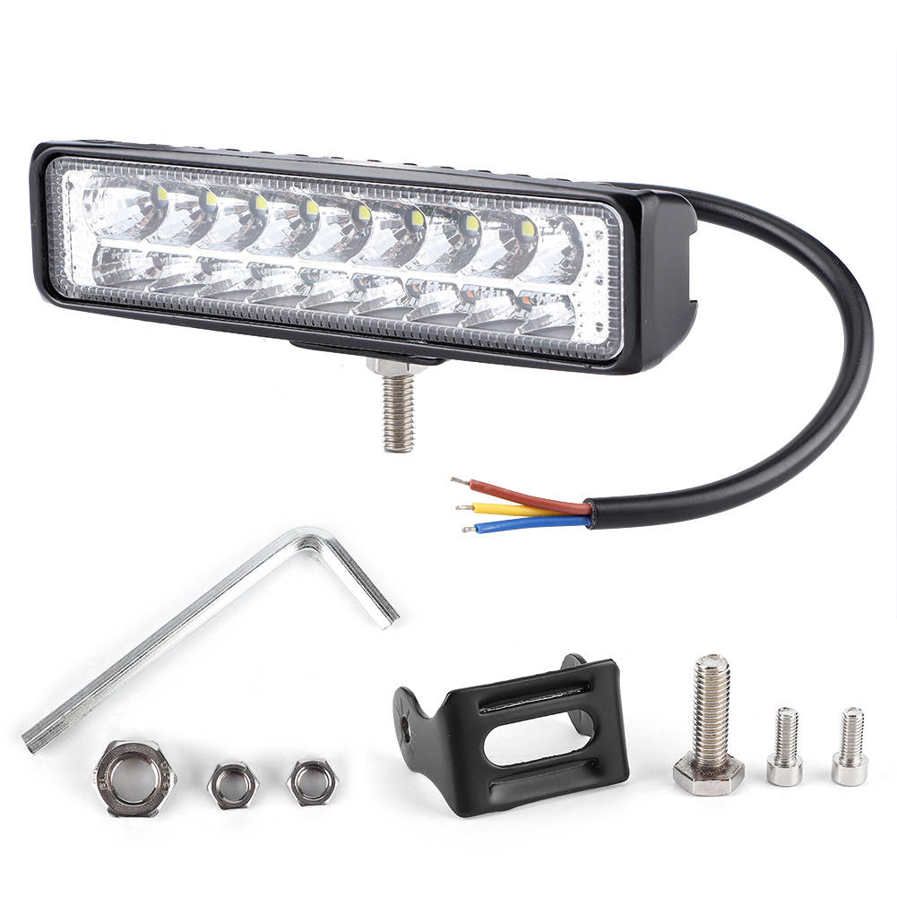 Car Strip Lamp LED Work Light Bar Flood Spot 6inch 60W Dual Color Spotlight for Off‑Road Vehicle Truck