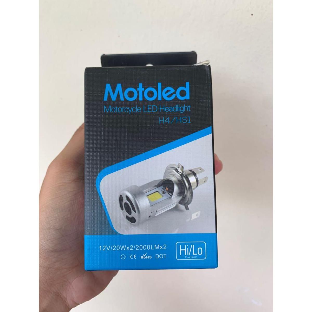 Motorcycle 12v H4 Hi Lo beam Moto LED Headlight 2 colour (White+Yellow)