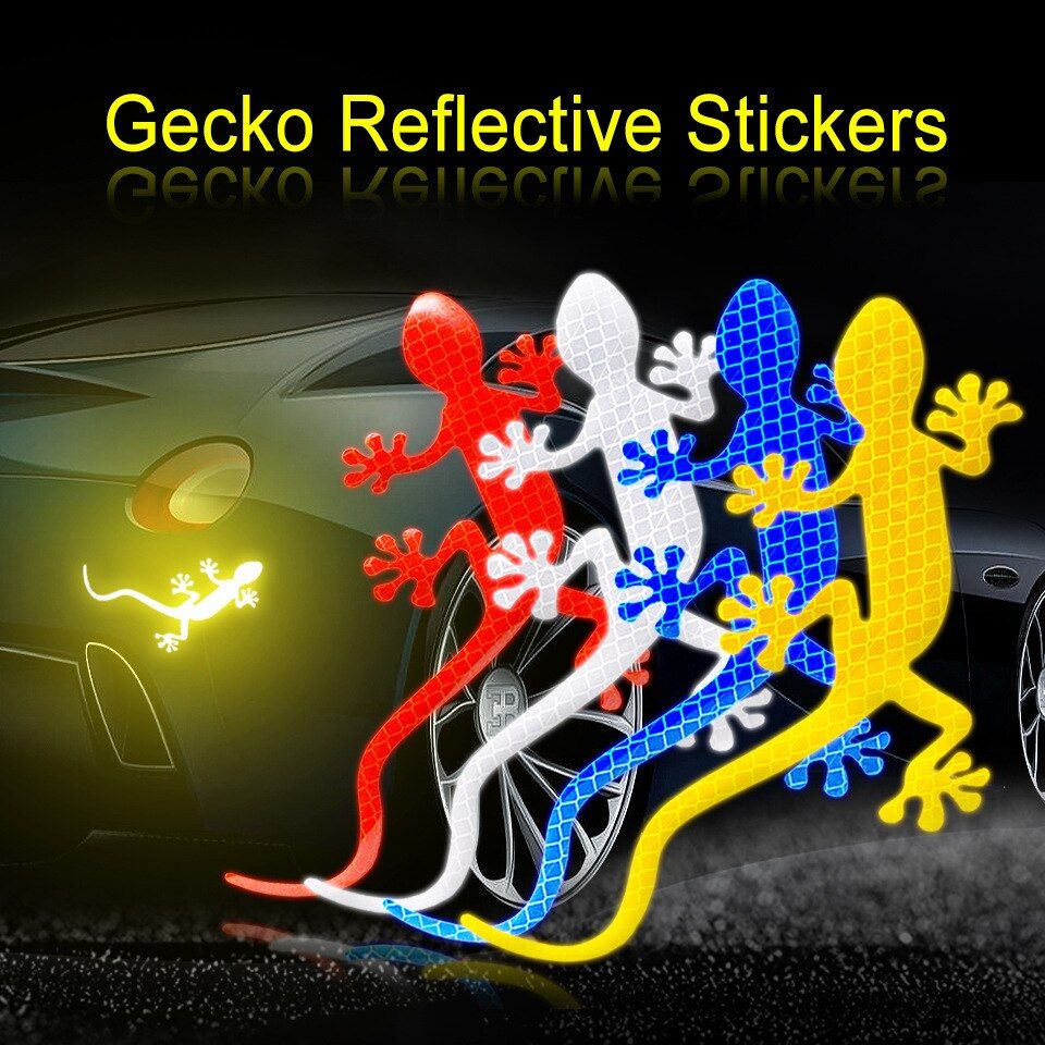 Night Reflective Gecko Car Sticker for Audi a3 Volkswagen Auto 3D Sticker on Car Tail Body Scratch Blocking Stickers for cars