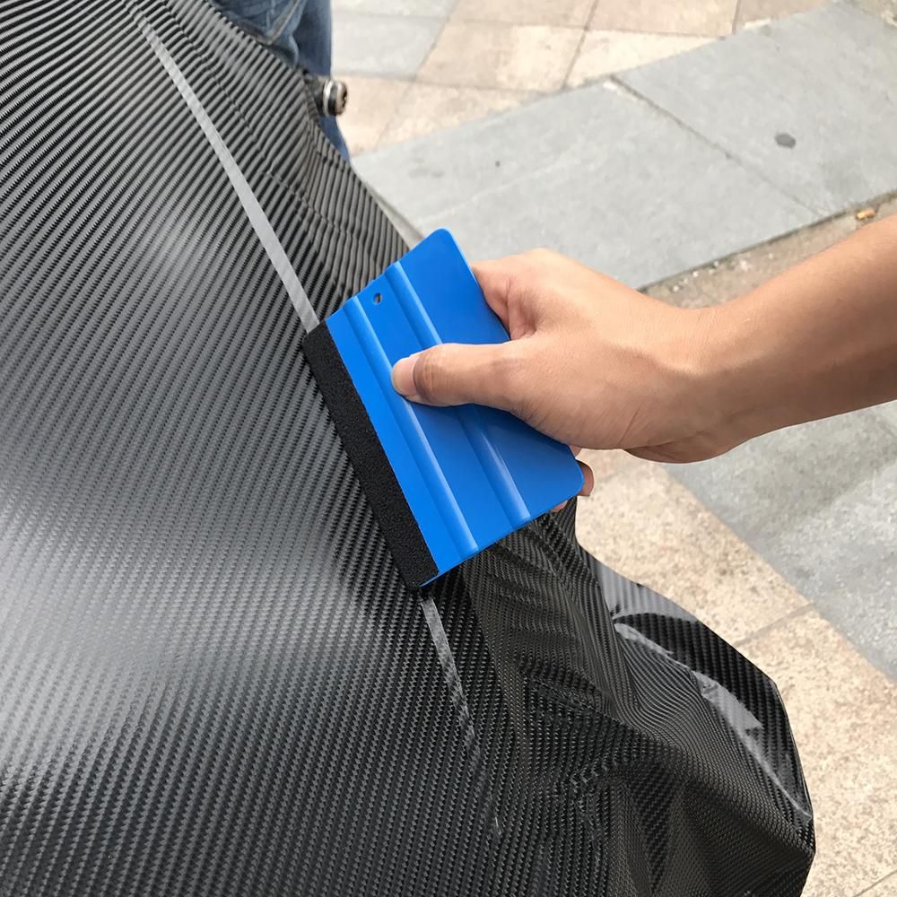 【BestGO】1PCS Car Vinyl Film wrapping tools Blue Scraper squeegee with felt edge Car Styling Stickers Accessories