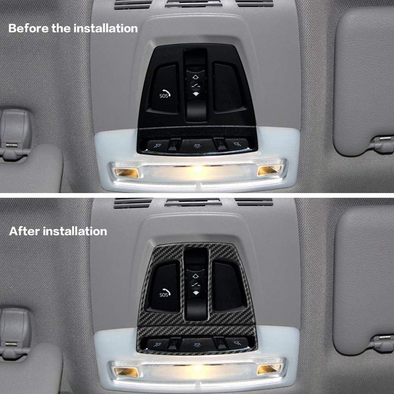 Carbon Fiber Reading Light Cover Trim Decorative Sticker for F20 F30 F34 F32 X1 X5 F15 X6 F16 Car Interior Accessories