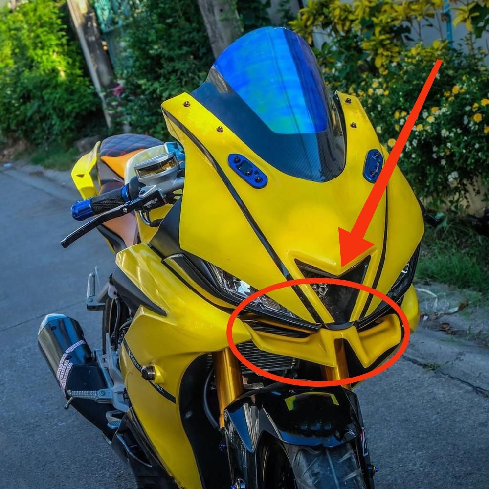 Motorcycle Front Mini Winglet Fiver Quality (Yellow Color)