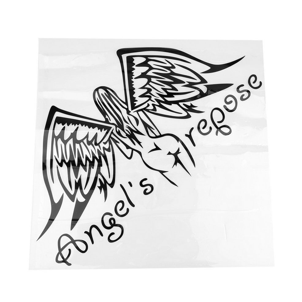Car Auto Motorcycle Reflective Vinyl Decal Stickers Angel's Repose Waterproof-black