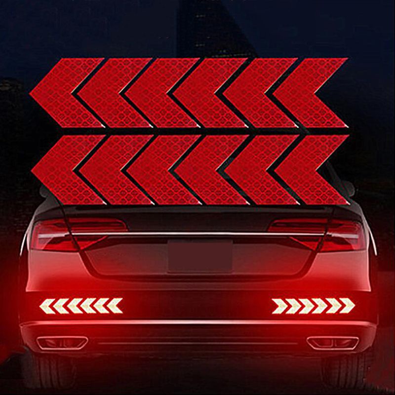 12PCS Big Car Night Warning Reflective Sticker Scratch Modified Electric Motorcycle Body Sticker