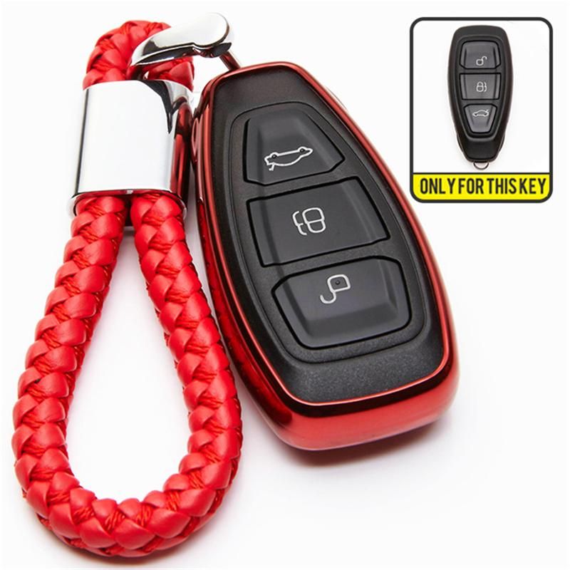 For Ford Fiesta Focus 3 4 Mk3 Mk4 Mondeo Ecosport Kuga Focus St New Fiesta 2012 2013 2014 2015 2016 2017 Tpu Soft glue Car Key Cover Case