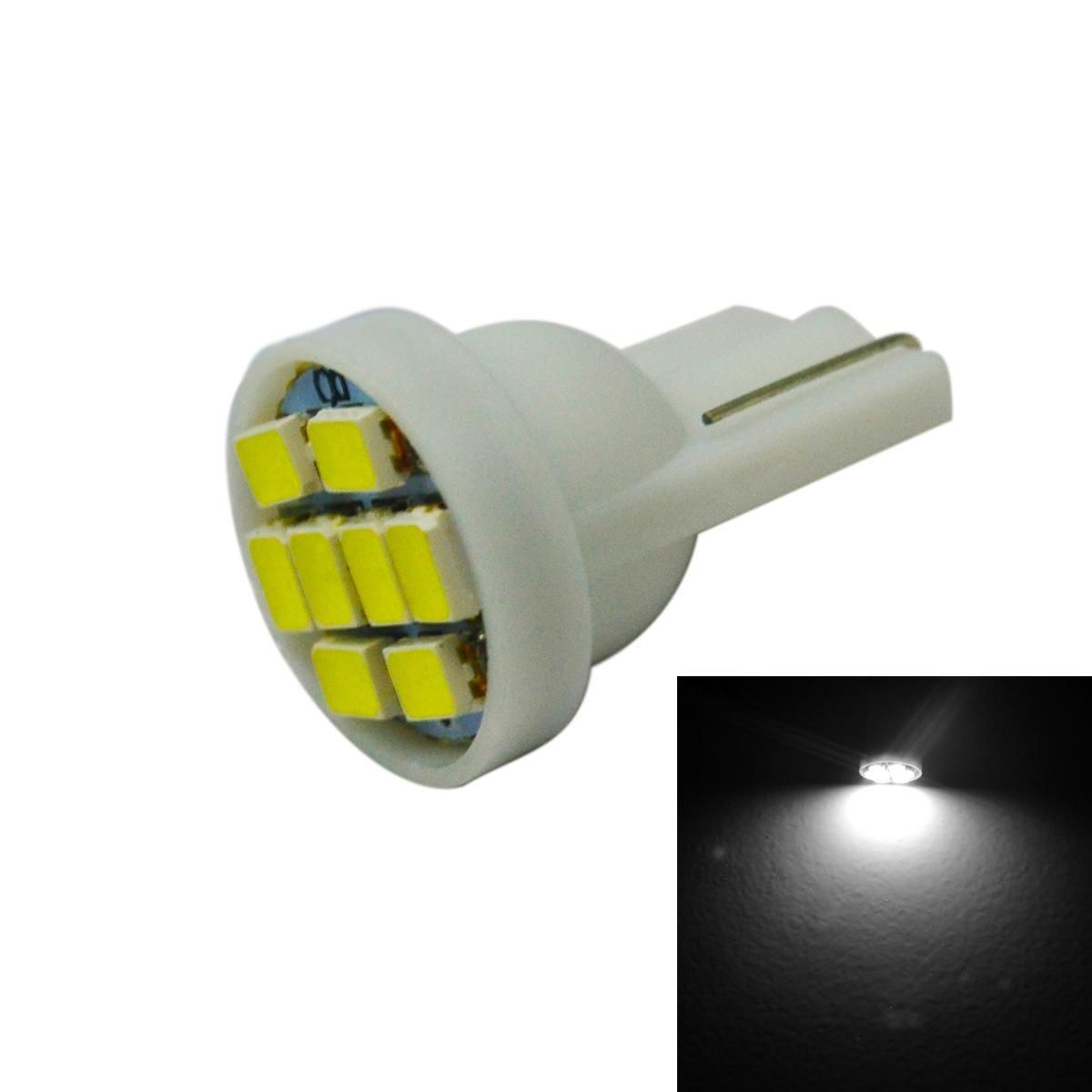 JIAWEN T10 1W 6500K 60lm 8-SMD White Car Lamp (DC 12V / 2PCS)