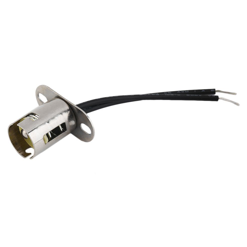1157 BAY15D LED Light Bulb Socket Holder With Wire Connector for Car Truck-silver