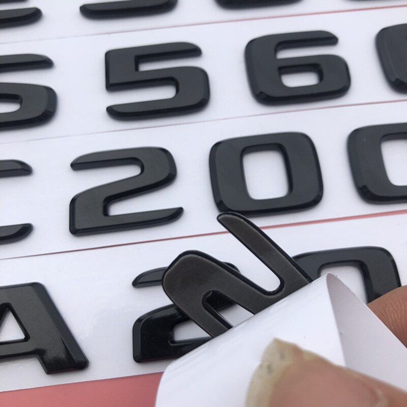 Glossy Black A200 C300L E320L S400L S500l CLA260 4MATIC Letters Emblem Badge Trunk Logo Car Refitting Sticker for Mercedes Benz