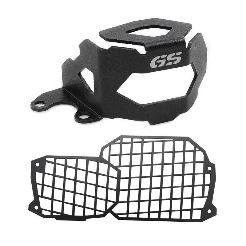 1 Pcs Cnc Motorcycle Headlight Guard Protector & 1 Set Motorcycle Modified Brake Oil Cup Protection Frame