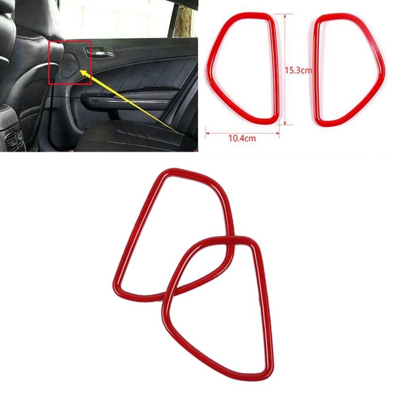 For Dodge Charger 2011-2021 Car Rear Door Speaker Decoration Cover Trim Frame Sticker Interior Accessories