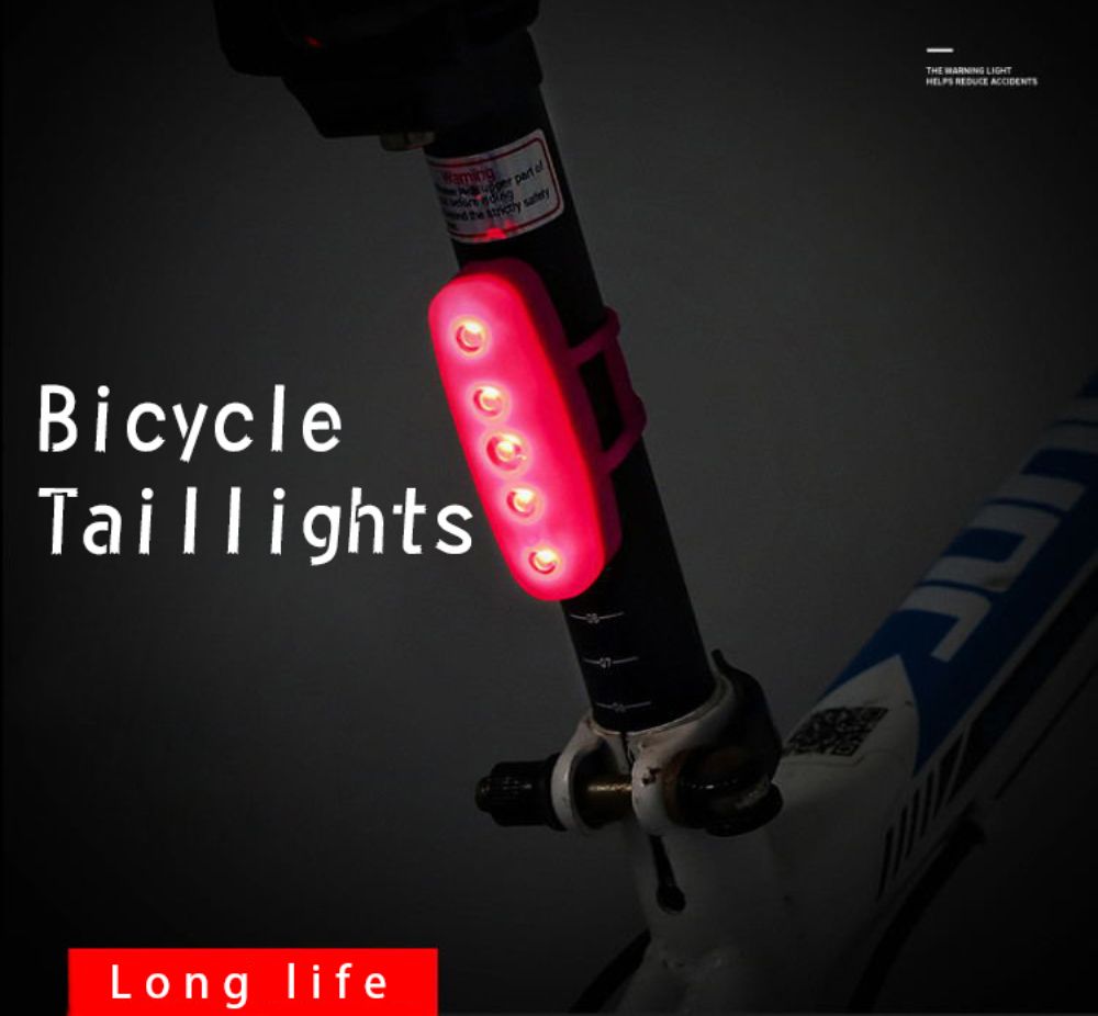 Bicycle Tail Light Mountain Bike USB Charging Tail Light IP65 Waterproof 450 MAh 100 Lumens Bicycle Night Riding High-brightness Warning Light