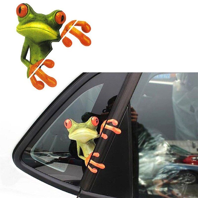 3D Stereoscopic Car Stickers Funny Frog Vinyl Decal Car Window Exterior Styling Decoration Car Accessories