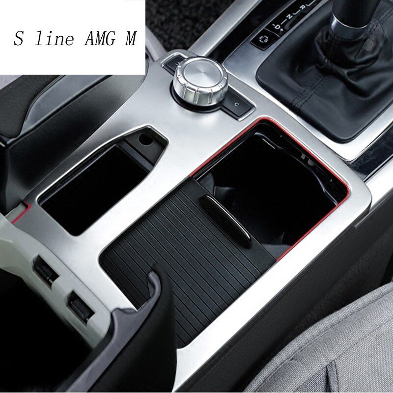 For Mercedes Benz W204 W212 C Class E Class Coupe RHD LHD Interior Water Cup Holder cover Sticker Panel Frame Trim Car Styling