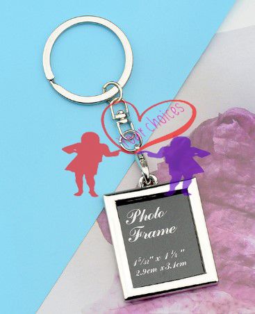 Key Ring With Square-Shaped Metal Photo Frame