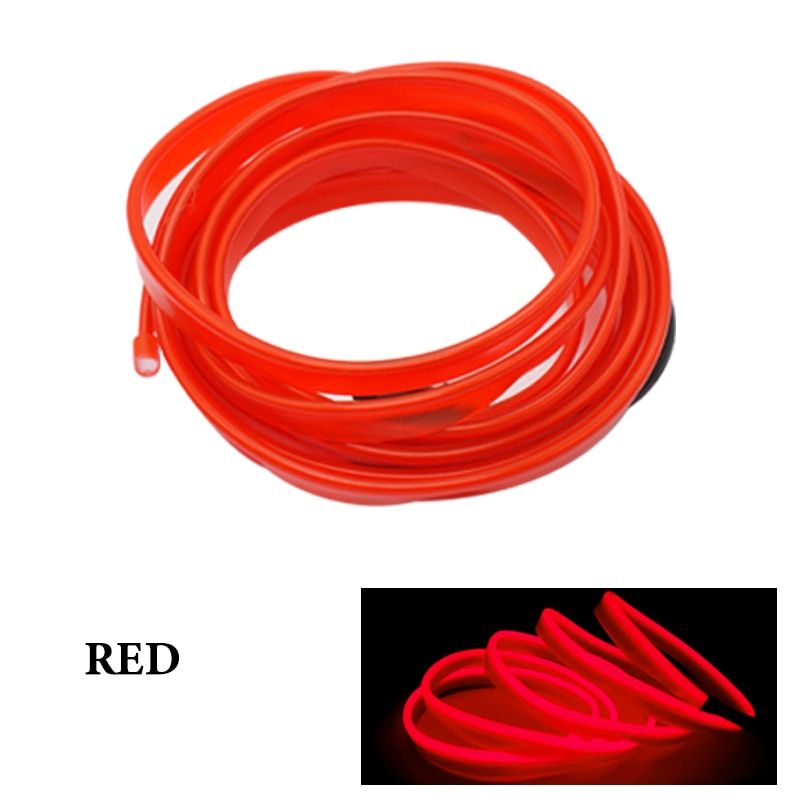 1M/2M/3M/5M Car Interior Lighting LED Strip Decoration Garland Wire RopeTube Line flexible Neon Light car products interior part-1M- Drive