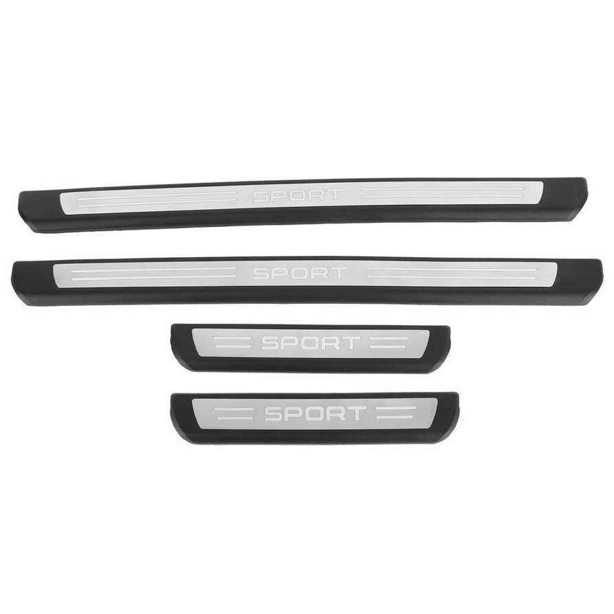 Car Threshold Stickers 4pcs Exterior Door Sill Protector Scuff Plate Guard Modification Anti Scratch with Scraper Fit for